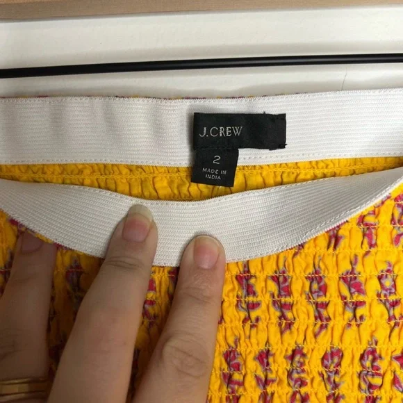 J Crew - Smocked skirt in sunny block print NWT Size 2 - Picture 6 of 10